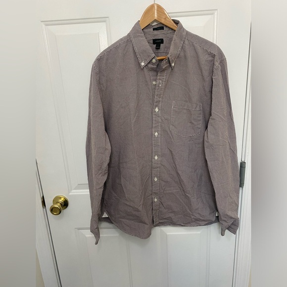J. Crew Other - J Crew Shirt Men’s Large Button Up Long Sleeve Flex Washed Slim Fit Check